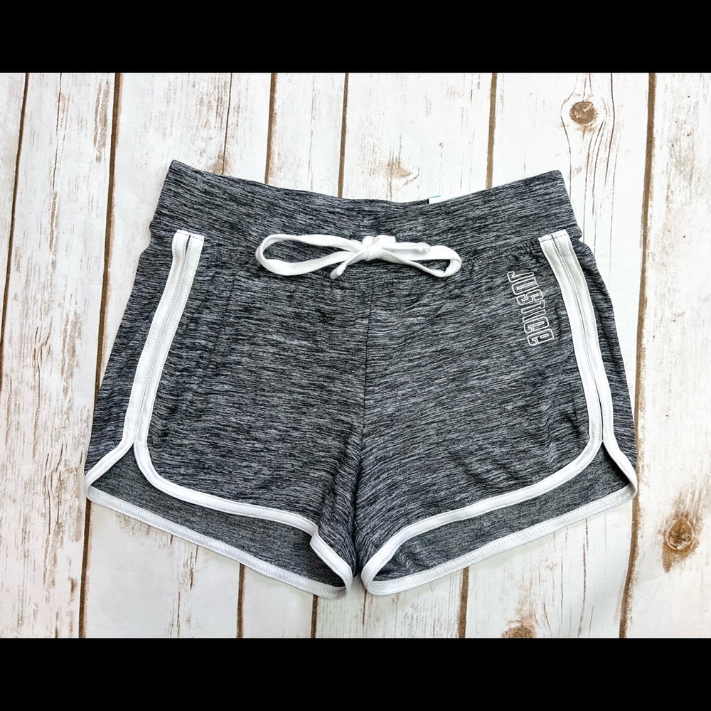 Justice Girls Grey Dolphin Athletic Shorts Size 10 NWT